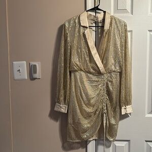 Champagne/ gold metallic dress